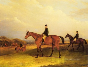 Caballo Painting - Un jinete sobre un caballo cazador de castañas John Ferneley Snr
